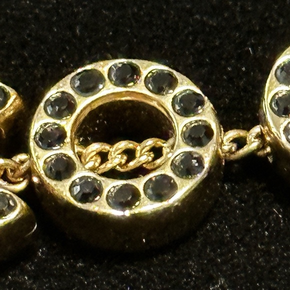 Chanel 01A COCO Gold Coloured Chain Bracelet with Black Rhinestones - Picture 3 of 13